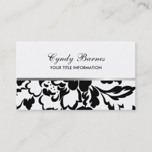 Cartão de visita de Damasco de Rosa Negra e Branca