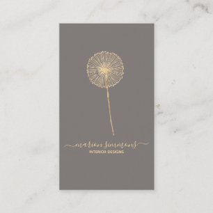 Cartão de visita de Dandelion de assinatura Dourad