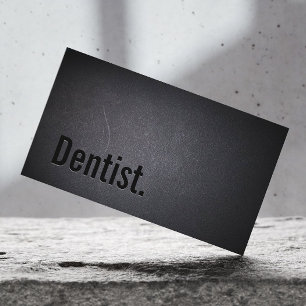Cartão de visita de dentista preto profissional
