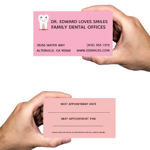 Cartão de Visita de Dentista Rosa - Cartões de Den