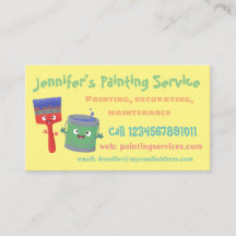 Cartão de visita de desenho animado de um serviço 