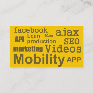 Cartão de visita de Design da Web Amarelo da Nuve