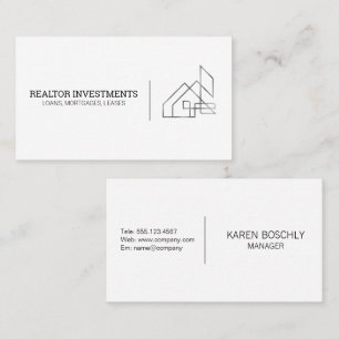 Cartão de visita de Design de Logotipo Imobiliário