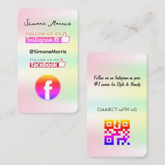 Cartão de visita de Design holográfico (Frente/Verso)