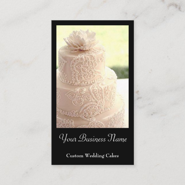 Cartão de Visita de Designer de Bolo de Casamento (Frente)