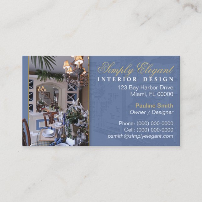 Cartão de Visita de Designer de Interiores (Frente)