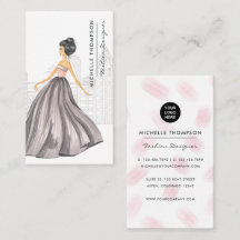 Cartão de Visita de Designer de Moda Feminina de N