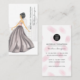 Cartão de Visita de Designer de Moda Feminina de N