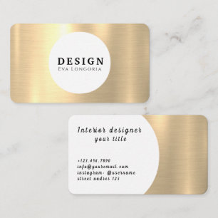 Cartão de visita de Designer Dourado de Luxo
