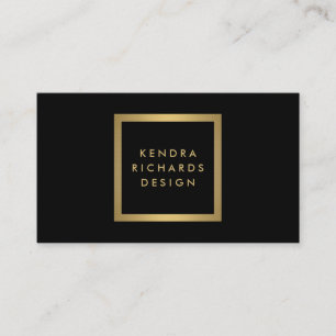Cartão de visita de designer preto e Dourado eleg