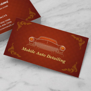 Cartão de visita de detalhe retro vermelho de