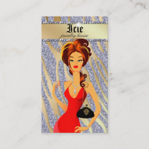 Cartão de visita de Diamantes de Bolas Vermelha Z