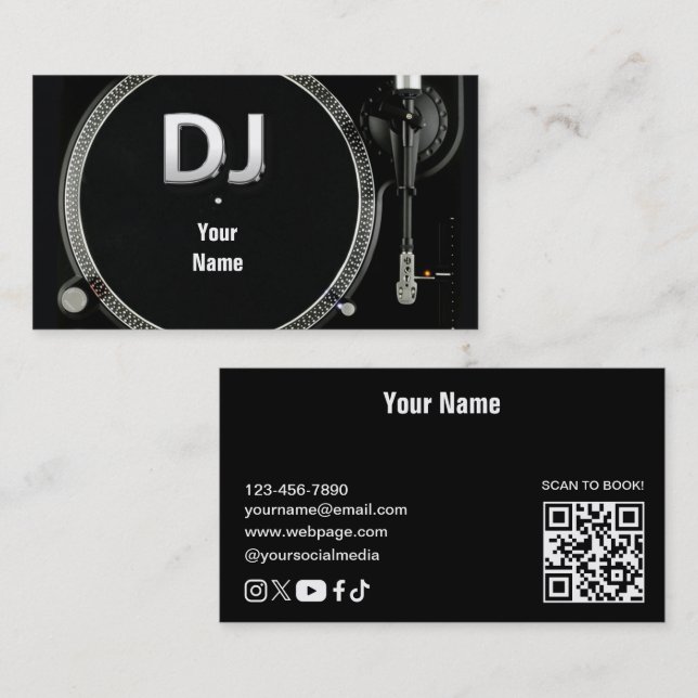 Cartão de Visita de DJ (Frente/Verso)