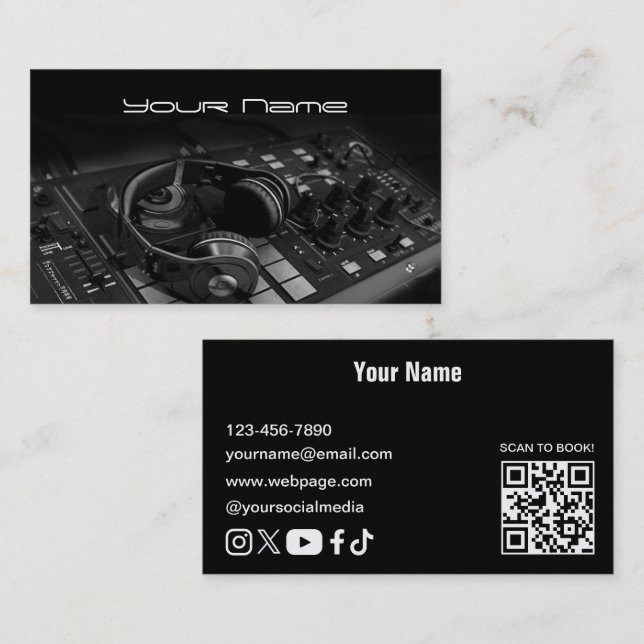 Cartão de Visita de DJ (Frente/Verso)