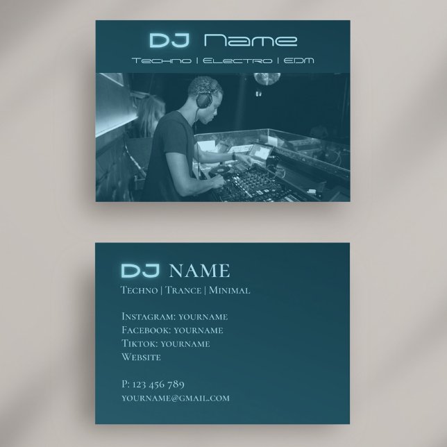 Cartão de Visita de DJ de música techno (Criador carregado)