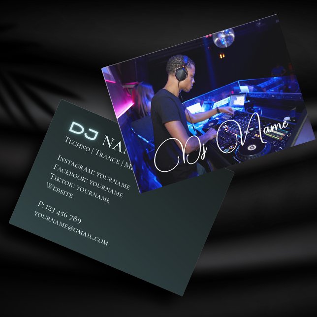 Cartão de Visita de DJ de música techno (Criador carregado)