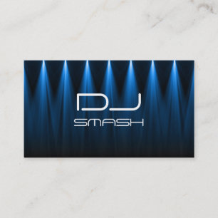 Cartão de Visita de DJ Música Luzes Azuis Legais