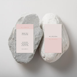 Cartão de visita de dois tons, rosado minimalista