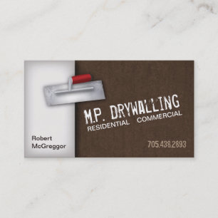 Cartão de visita de Drywalling - textura do Trowe