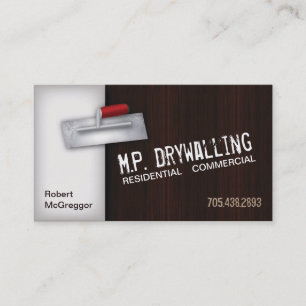 Cartão de visita de Drywalling - textura do Trowe