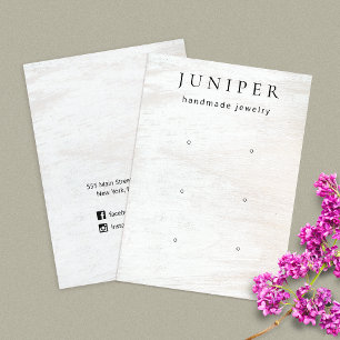 cartão de visita de Ecrã de Madeira Branca de 3 