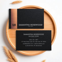 Cartão de visita de Elegância Dourada de Couro Pre