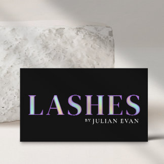 Cartão de visita de Elegante Holográfico Negro