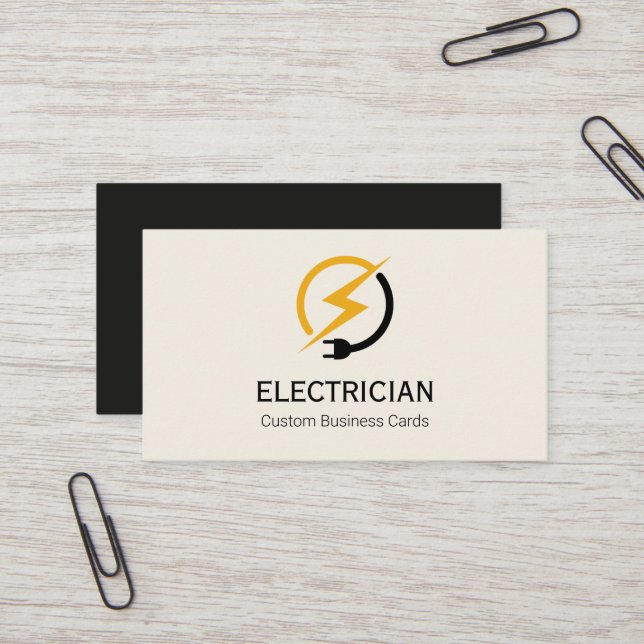 Cartão de Visita de Eletricista | Design Imprimíve (Frente/Verso In Situ)