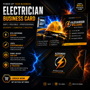 Cartão de Visita de Eletricista Moderno EDITÁVEL