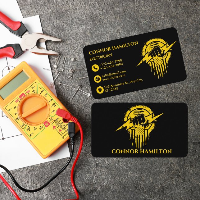 Cartão de visita de Elétrico Moderno de Trendy Vib (Criador carregado)