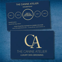 Cartão de Visita de Embelezamento Canino Atelier A