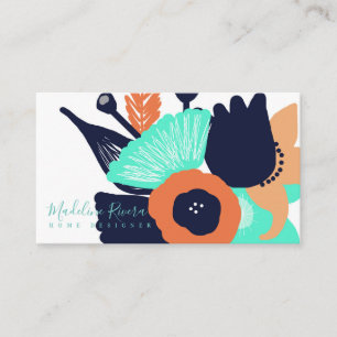Cartão de Visita de Empresa Floral Moderno e Elega