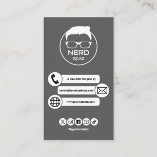 Cartão de Visita de Empresário Nerd de Tecnologia