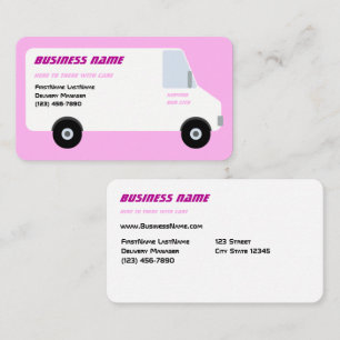 Cartão de visita de Entrega Van Pink