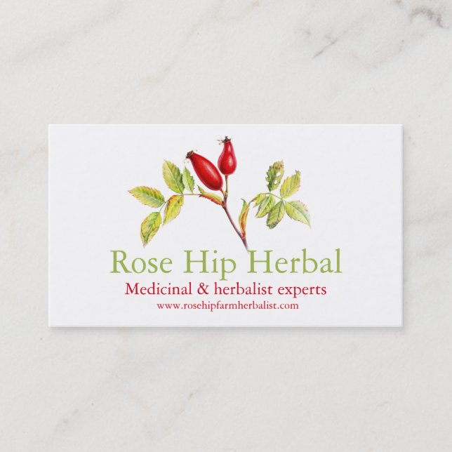 Cartão de visita de ervanário de rosa mosqueta med (Frente)