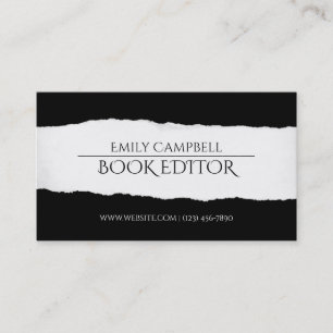 Cartão de Visita de Escritor Editor de Livros Prof