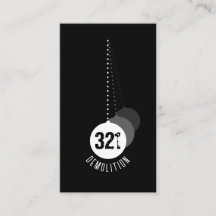 Cartão de visita de especialista em demolição