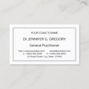 Cartão de visita de Especialista em Saúde Básico e