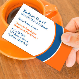 Cartão de visita de estação de gás