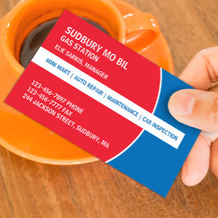 Cartão de visita de estação de gás