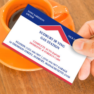 Cartão de visita de estação de gás