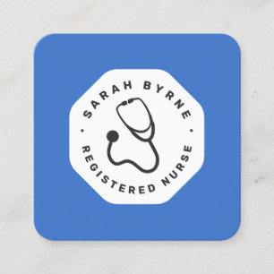 Cartão de visita de estetoscópio com enfermeiro ou