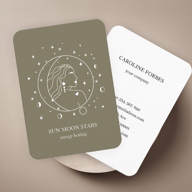 Cartão de visita de estrela da Lua do Sol minimali (Minimalistic sun moon star Business card)