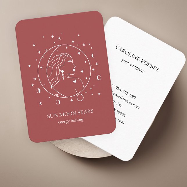 Cartão de visita de estrela da Lua do Sol minimali (Minimalistic sun moon star Business card)