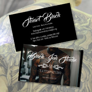 Cartão de Visita de Estúdio de Tatuagem Modelo E