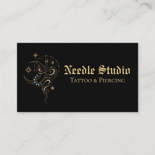 Cartão de Visita de Estúdio de Tatuagem Personaliz