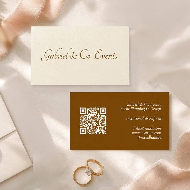 Cartão de Visita de Evento com QR Code Elegante Mo (Criador carregado)