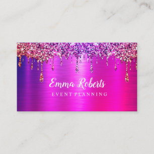 Cartão de visita de Evento de Glitter PINK