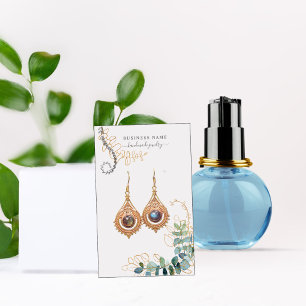 Cartão de visita de exibição Dourado e verde