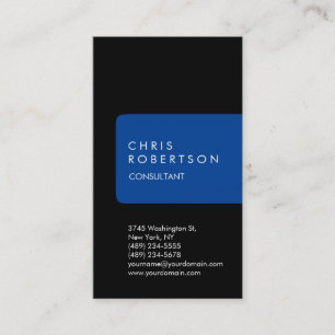 Cartão de visita de faixa azul escura e única vert